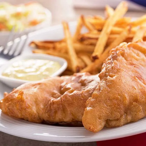 Plate of fish and chips